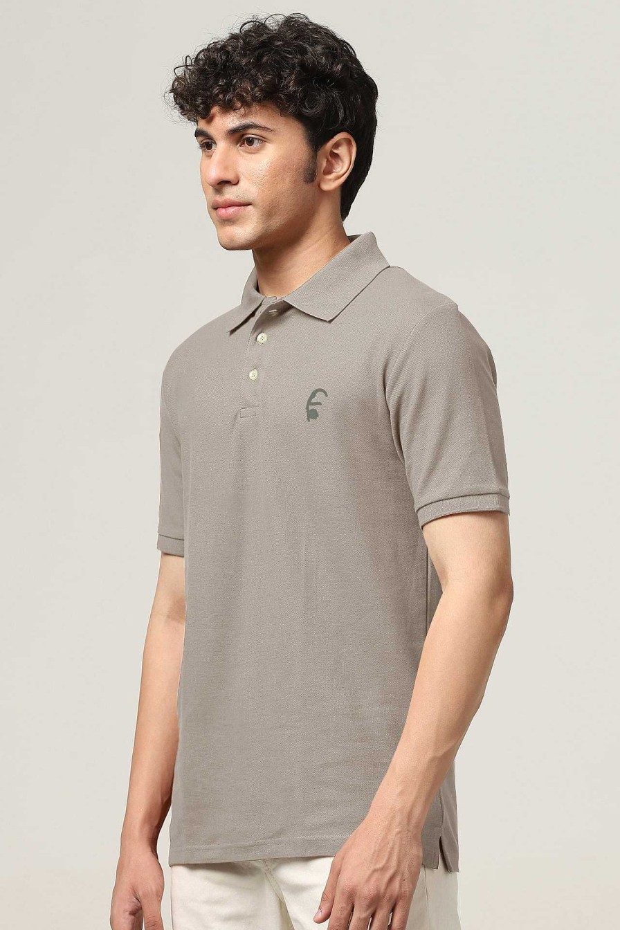 Top Wear Halfmoon | Knitted Grey Polo