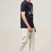 Premium Halfmoon | Navy Blue Printed T-Shirt