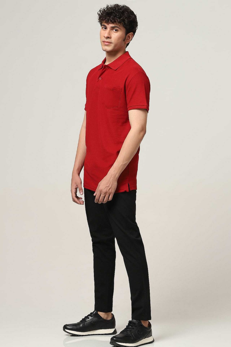 Top Wear Halfmoon | Classic Red Polo