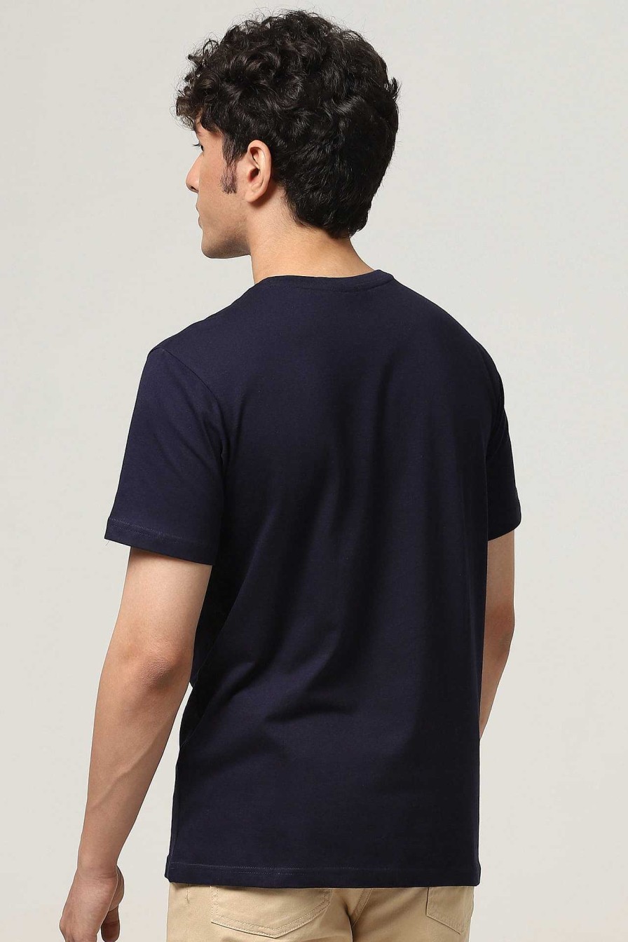 Admired Halfmoon | Navy Solid T-Shirt