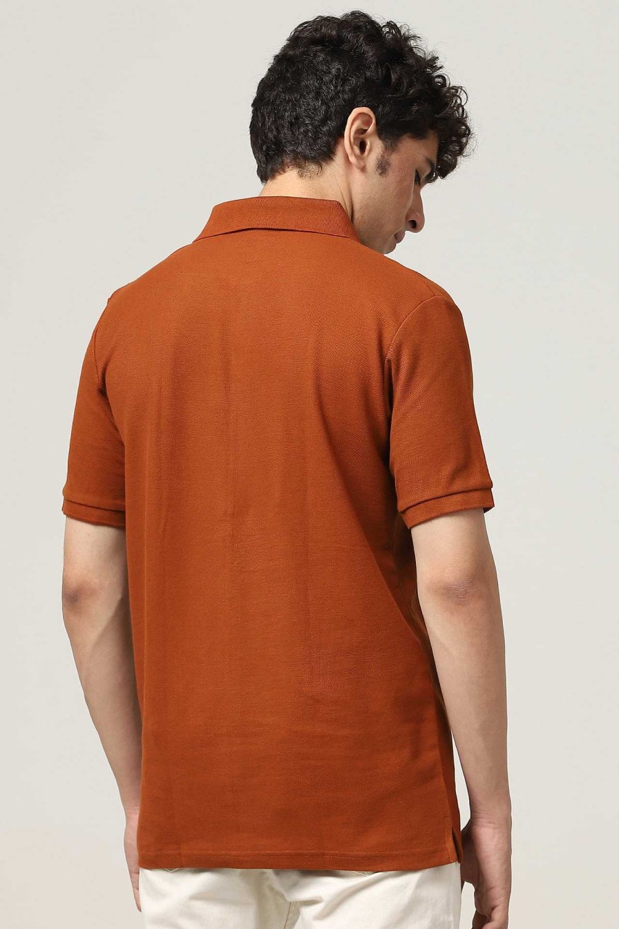 Top Wear Halfmoon | Knitted Rust Polo