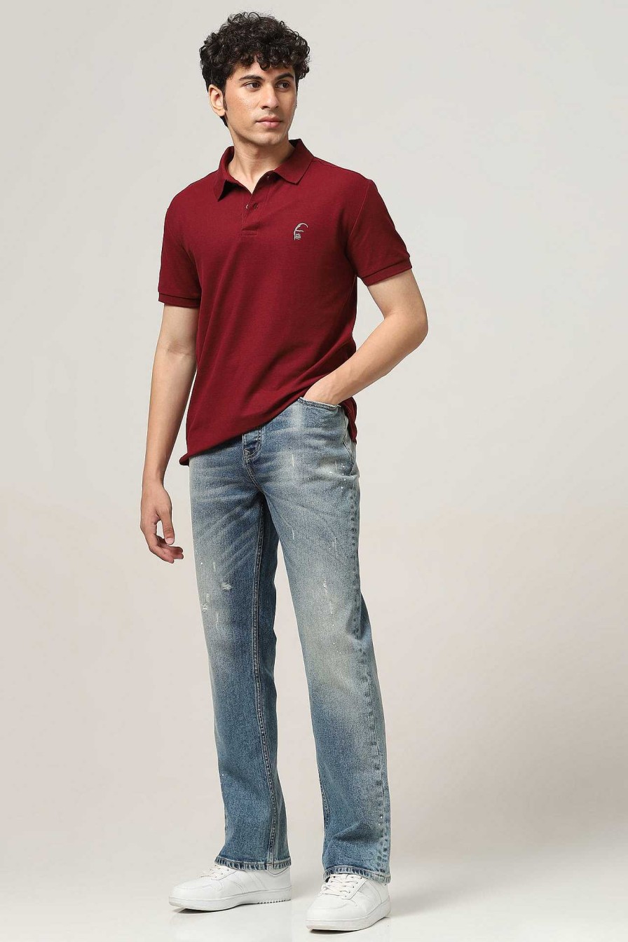 Admired Halfmoon | Knitted Maroon Polo