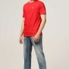 Admired Halfmoon | Red Solid T-Shirt