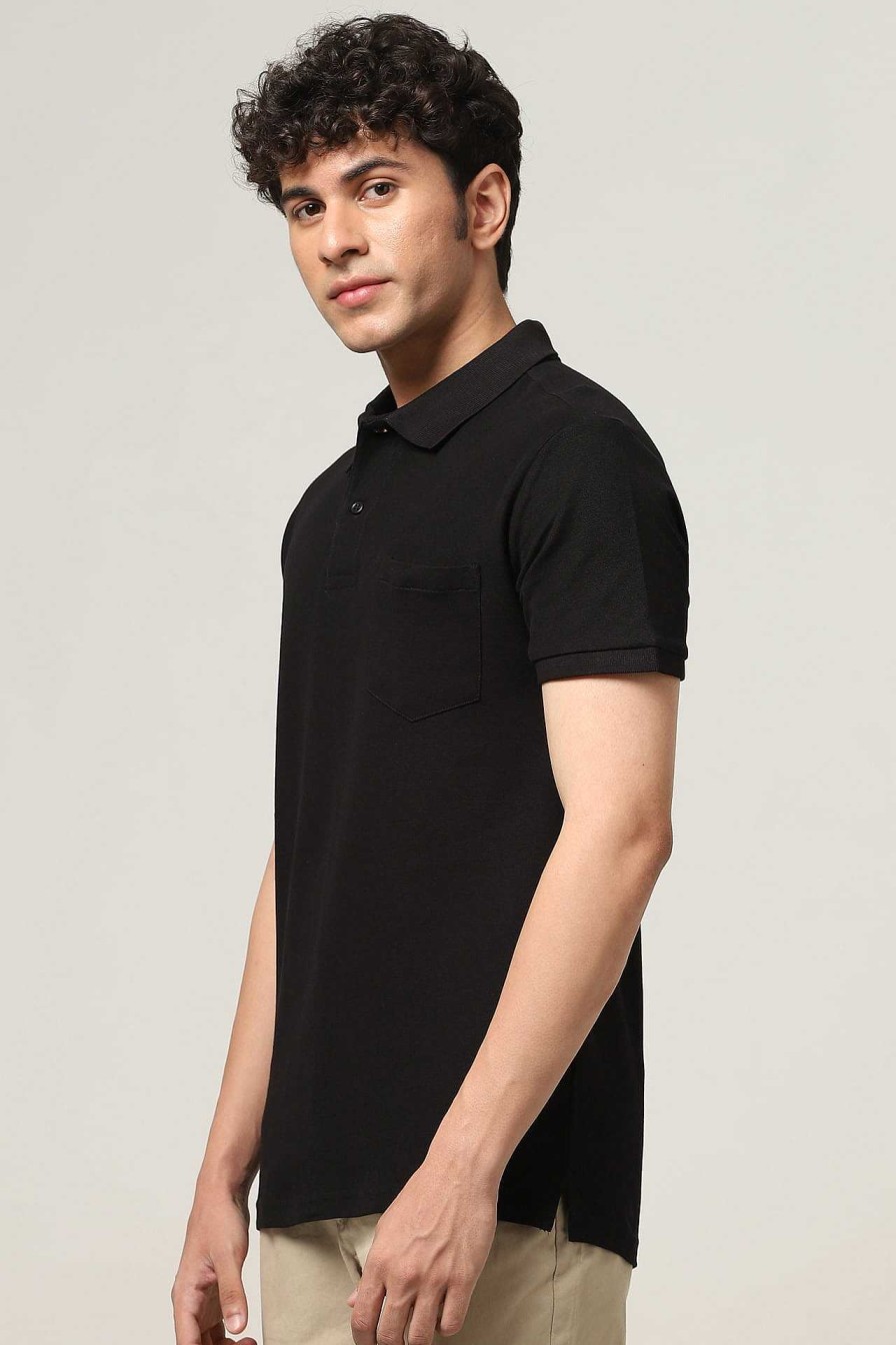 Peculiar Halfmoon | Classic Black Polo