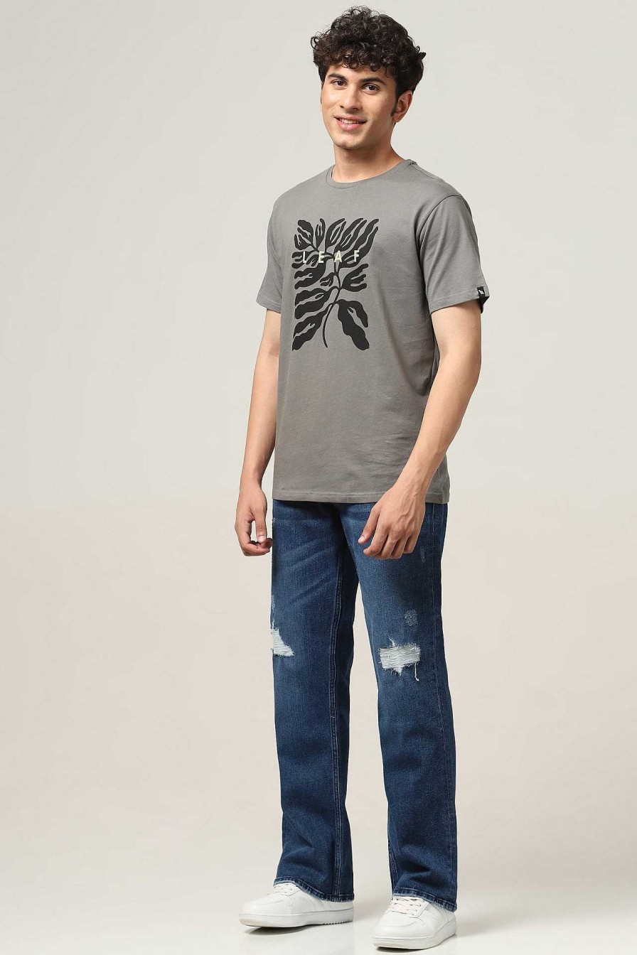 Admired Halfmoon | Grey Printed T-Shirt