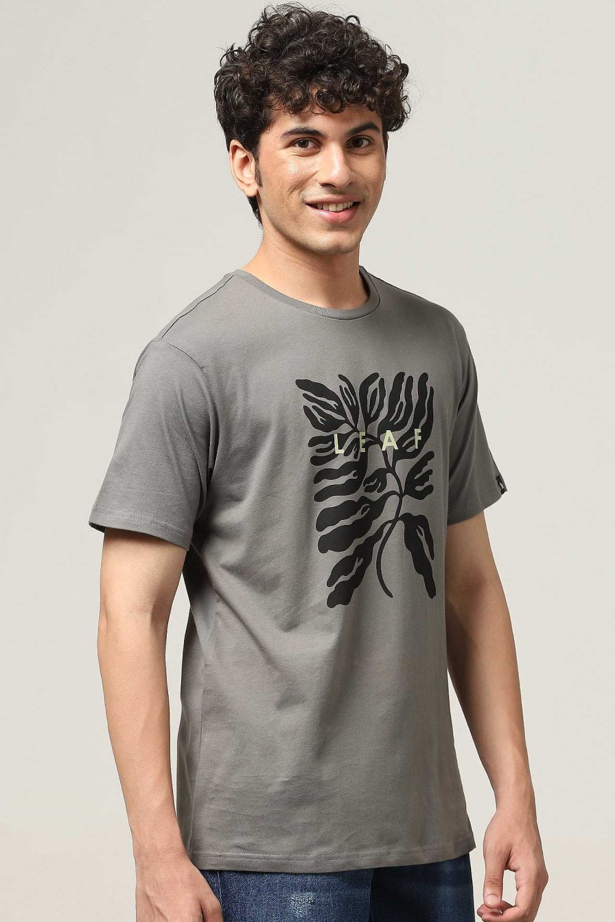 Admired Halfmoon | Grey Printed T-Shirt