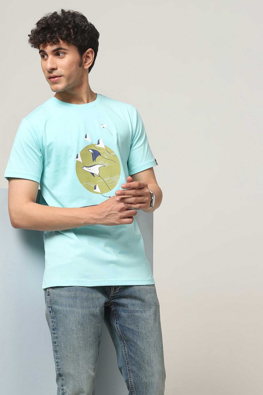 Premium Halfmoon | Aqua Printed T-Shirt