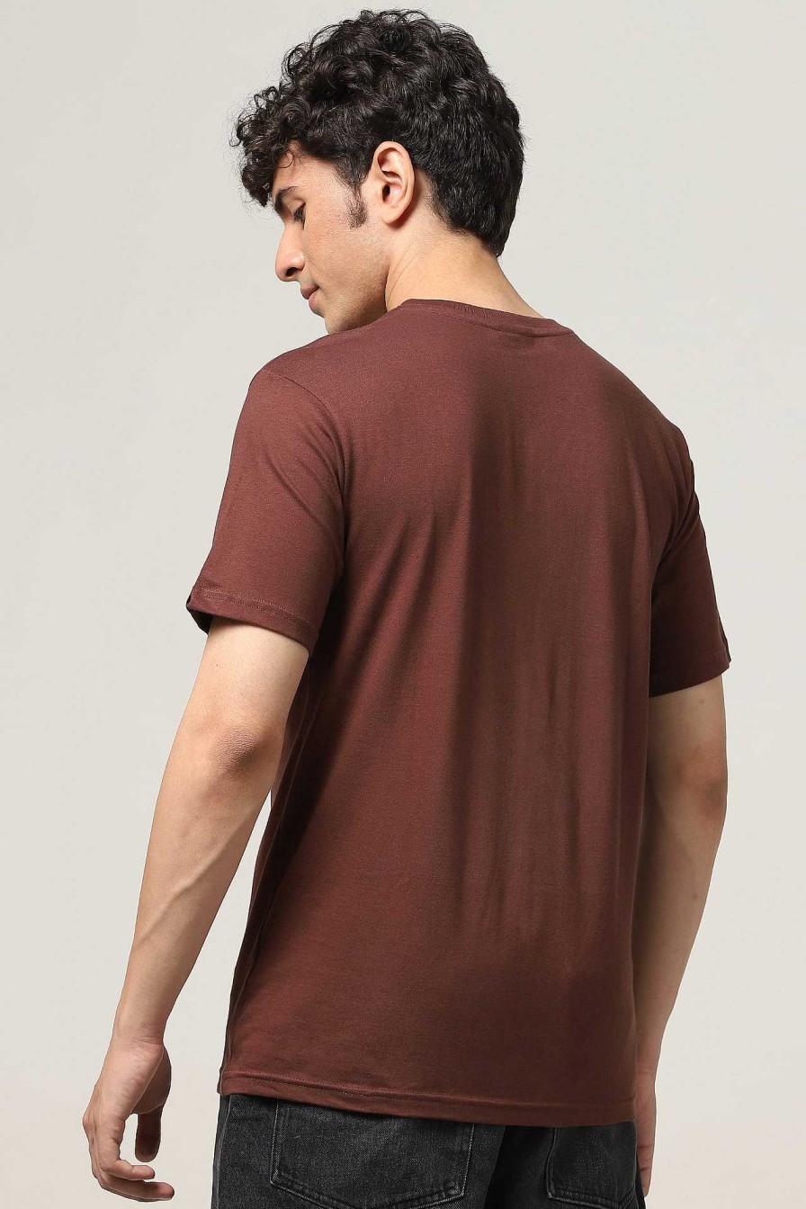 Admired Halfmoon | Brown Printed T-Shirt