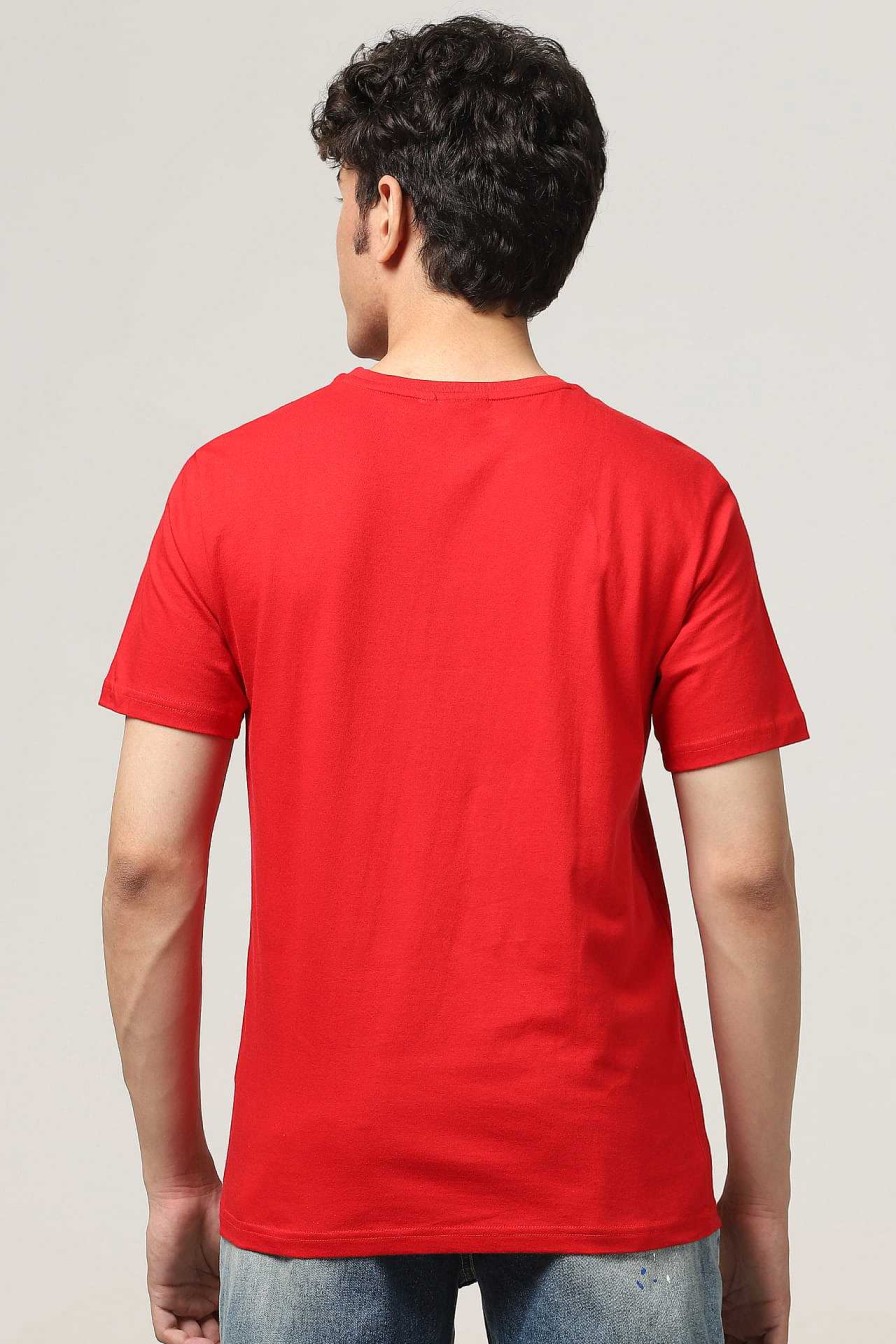 Admired Halfmoon | Red Solid T-Shirt