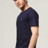 Top Wear Halfmoon | Navy Solid T-Shirt