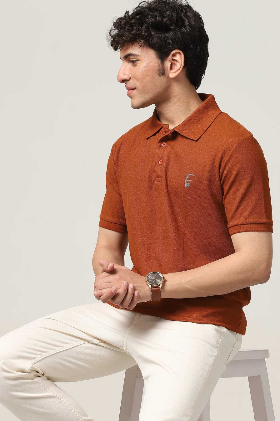 Admired Halfmoon | Knitted Rust Polo