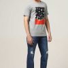 Admired Halfmoon | Melange Printed T-Shirt