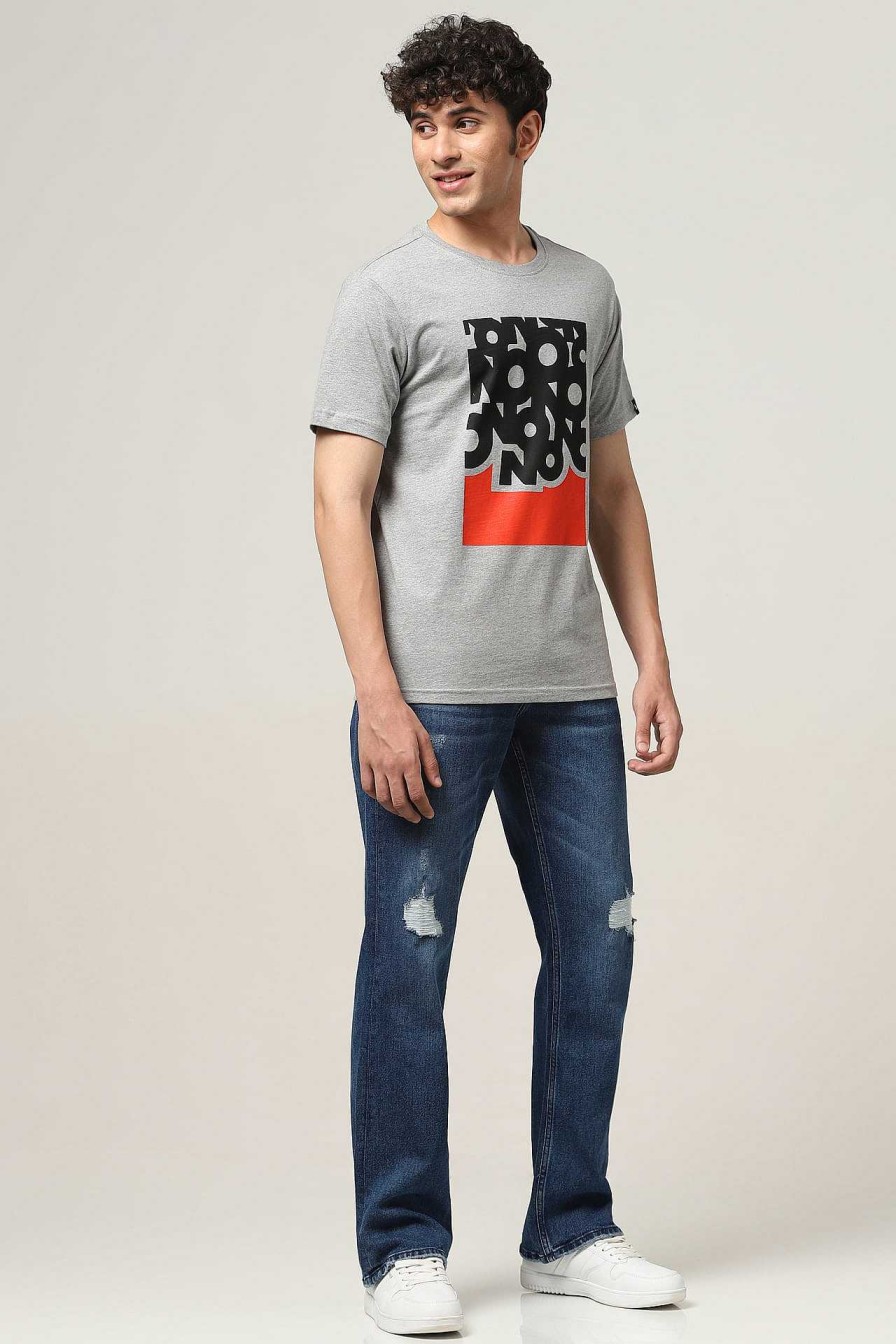 Admired Halfmoon | Melange Printed T-Shirt