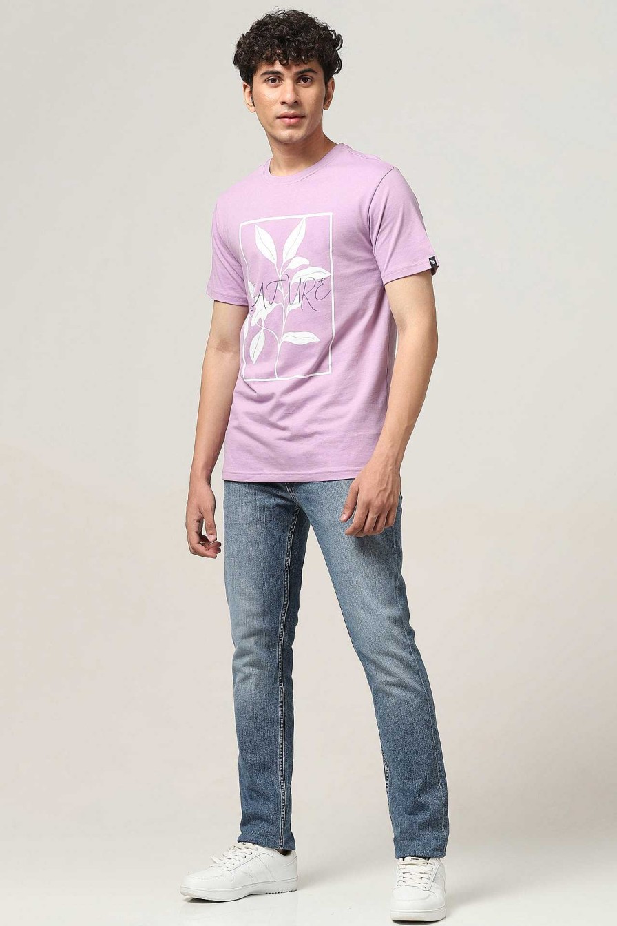 Admired Halfmoon | Lavender Printed T-Shirt