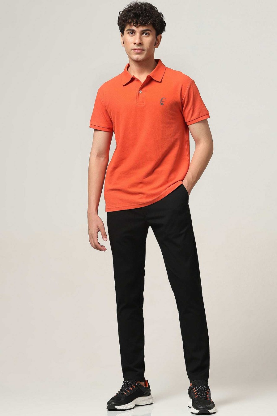 Peculiar Halfmoon | Knitted Orange Polo