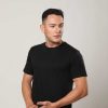 Top Wear Halfmoon | Black Solid T-Shirt