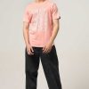 Premium Halfmoon | Peach Pink Printed T-Shirt