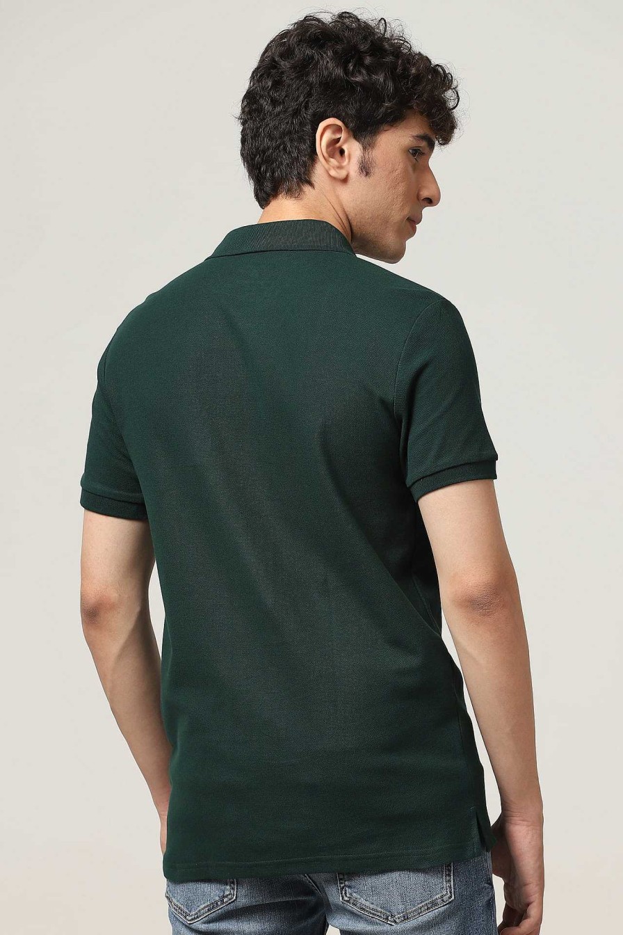 Top Wear Halfmoon | Knitted Green Polo