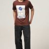 Top Wear Halfmoon | Brown Printed T-Shirt