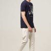 Admired Halfmoon | Navy Blue Printed T-Shirt