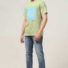 Admired Halfmoon | Sage Gn Printed T-Shirt