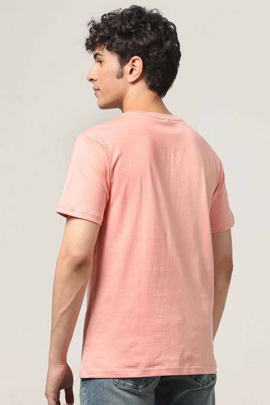 Admired Halfmoon | Peach Pink Solid T-Shirt