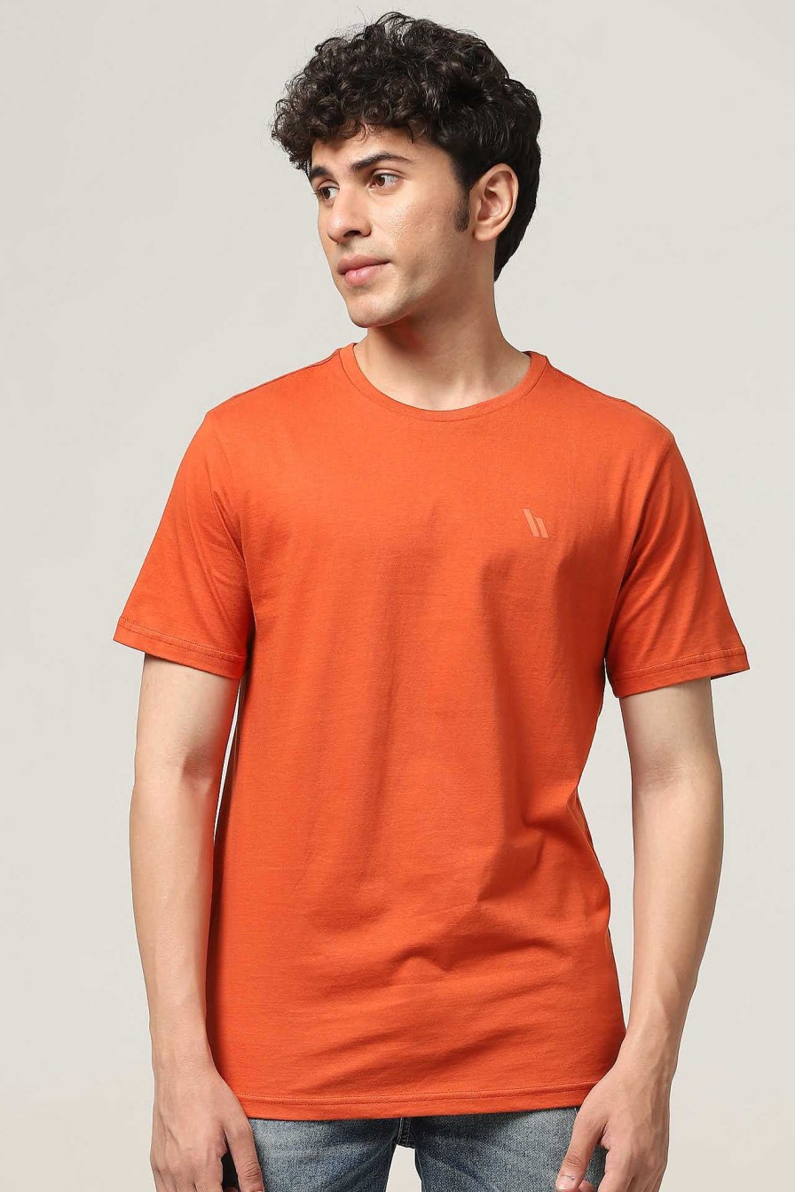 Admired Halfmoon | Orange Solid T-Shirt