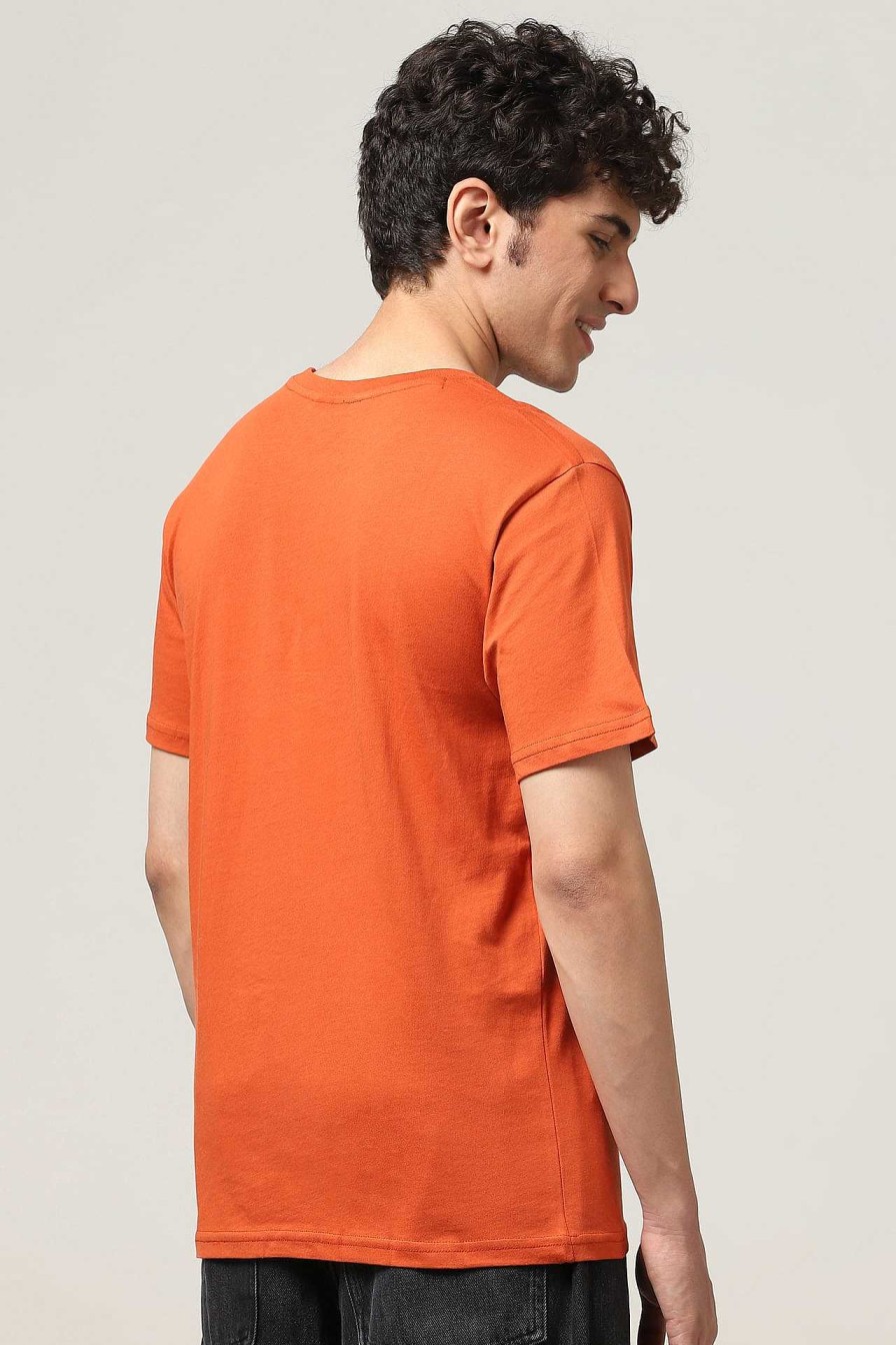 Admired Halfmoon | Orange Printed T-Shirt