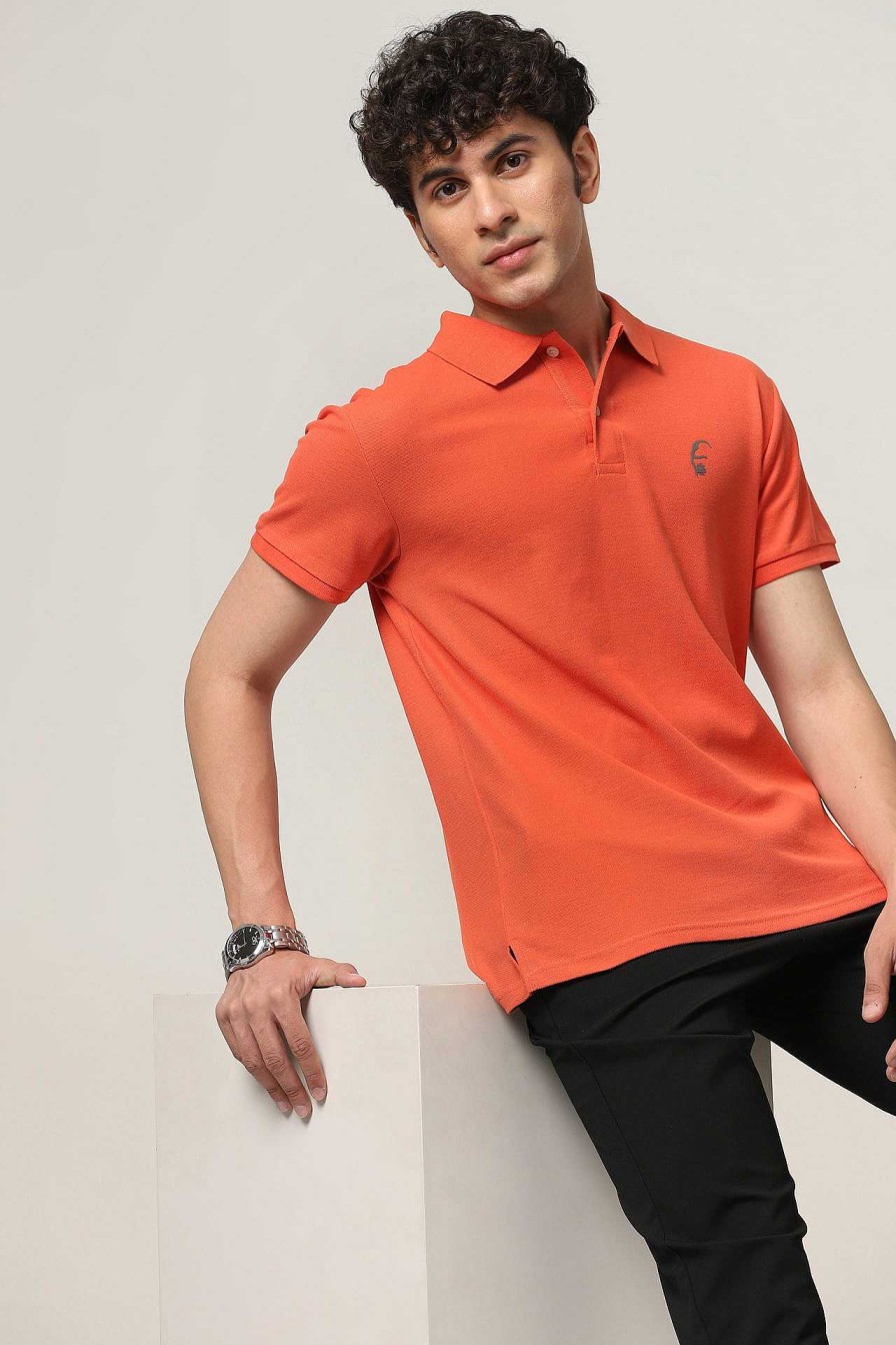 Admired Halfmoon | Knitted Orange Polo