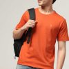 Peculiar Halfmoon | Orange Solid T-Shirt