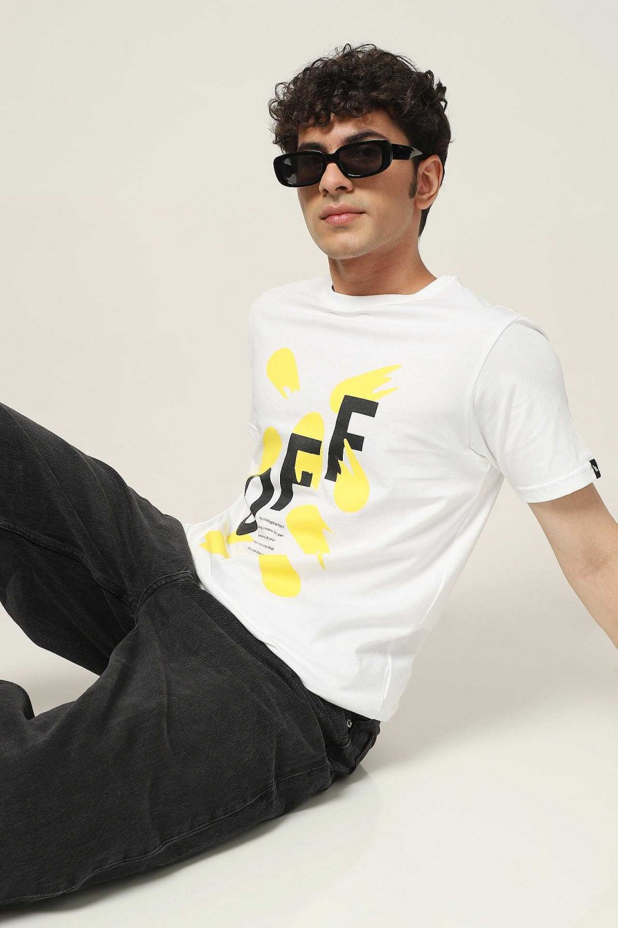 Admired Halfmoon | White Printed T-Shirt