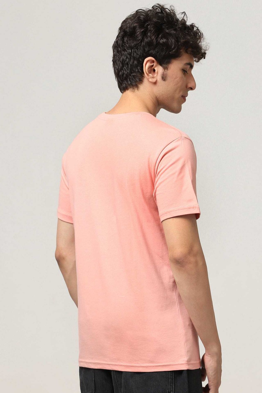 Top Wear Halfmoon | Peach Pink Printed T-Shirt